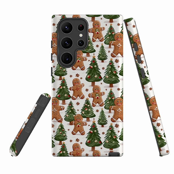 Hybrid Texture Layer Samsung Tough Case - Ginger Bread Xmas III