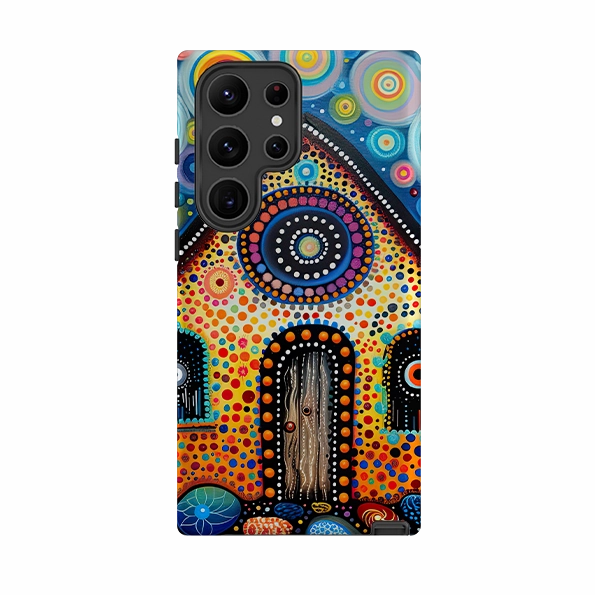 Samsung Tough Case - Folk Art House III Trendy Pattern
