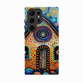 Pocket Ready Samsung Tough Case - Folk Art House III