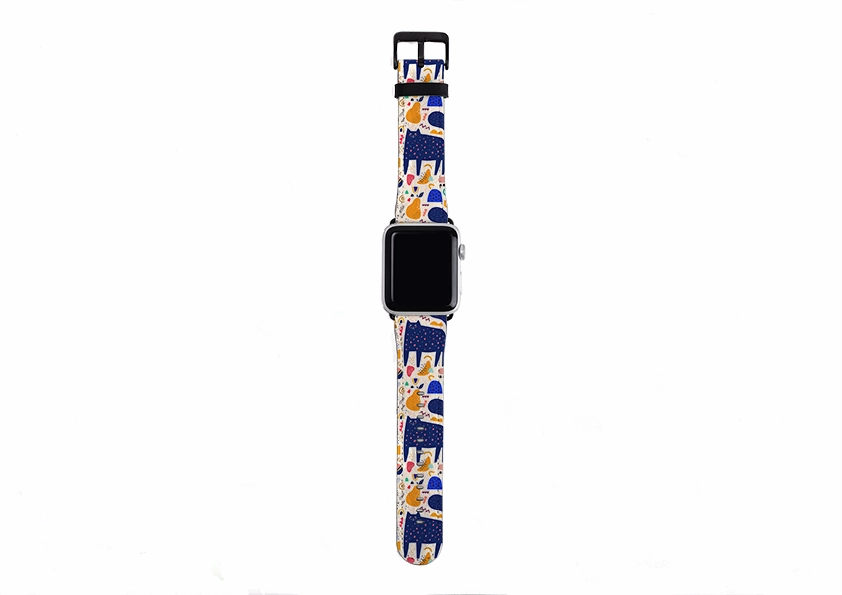 simple design Blue Cat Apple Watch Strap
