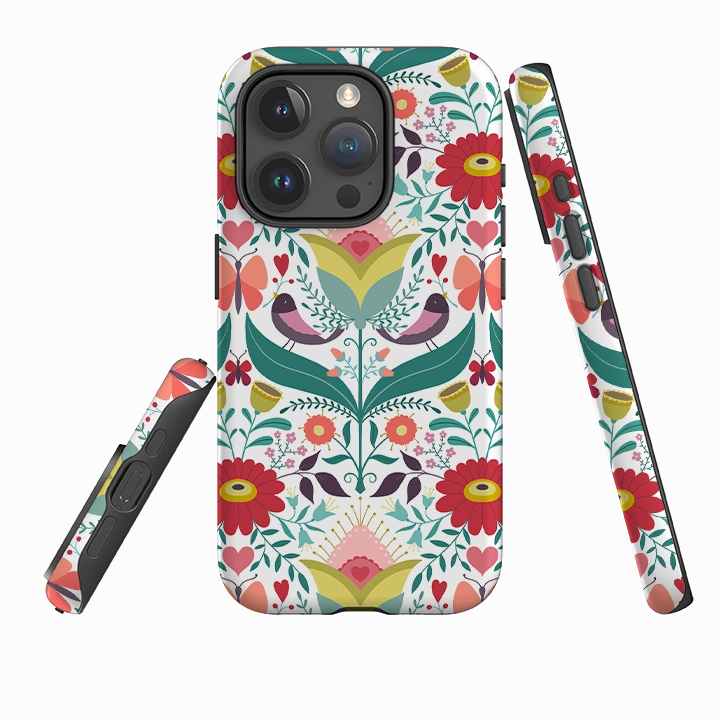 Hybrid Material iPhone Tough Case - Bird Pattern IV By Suzy Taylor