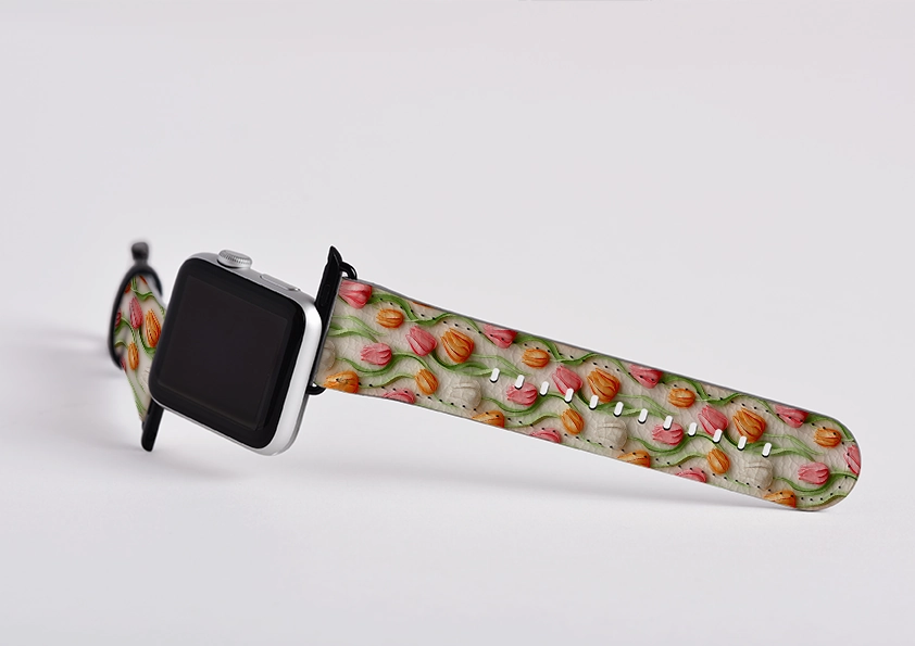 Adjustable Fit Alkmaar Tulips Apple Watch Strap