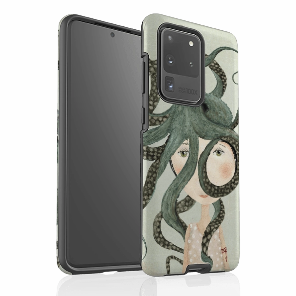 Luxury Detail Texture Anti Slip Samsung Tough Case - Octopus Girl By Katherine Quinn
