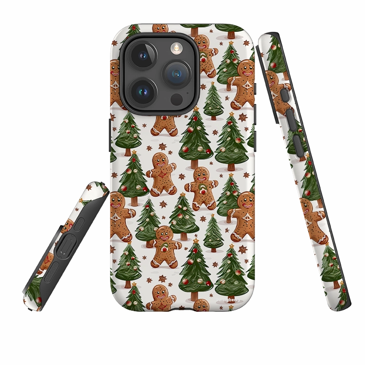 Matte Pattern Layer iPhone Tough Case - Ginger Bread Xmas III
