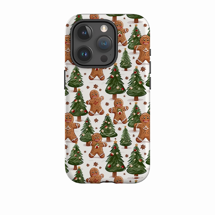 iPhone Tough Case - Ginger Bread Xmas III Grip Enhanced Hybrid Texture Layer