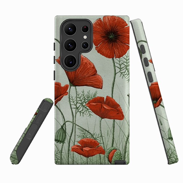 Samsung Tough  Case - Poppies By Maja Lindberg Grip Assist