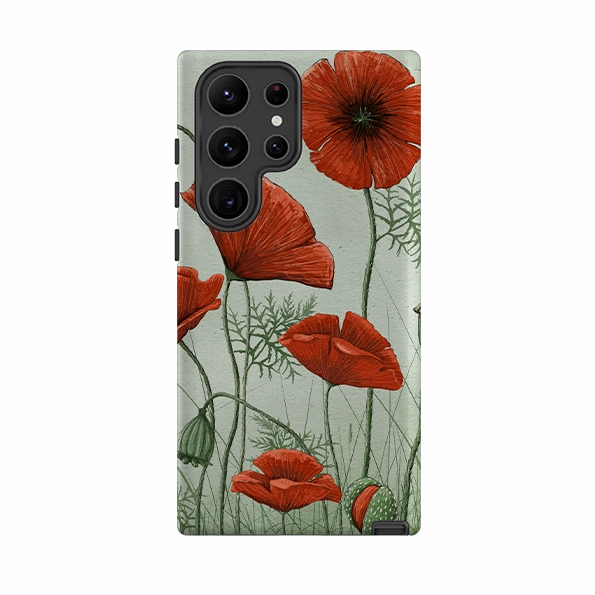 Samsung Tough  Case - Poppies By Maja Lindberg Luxury Edge Texture Matte Feel Texture