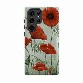 Samsung Tough  Case - Poppies By Maja Lindberg Luxury Edge Texture Matte Feel Texture