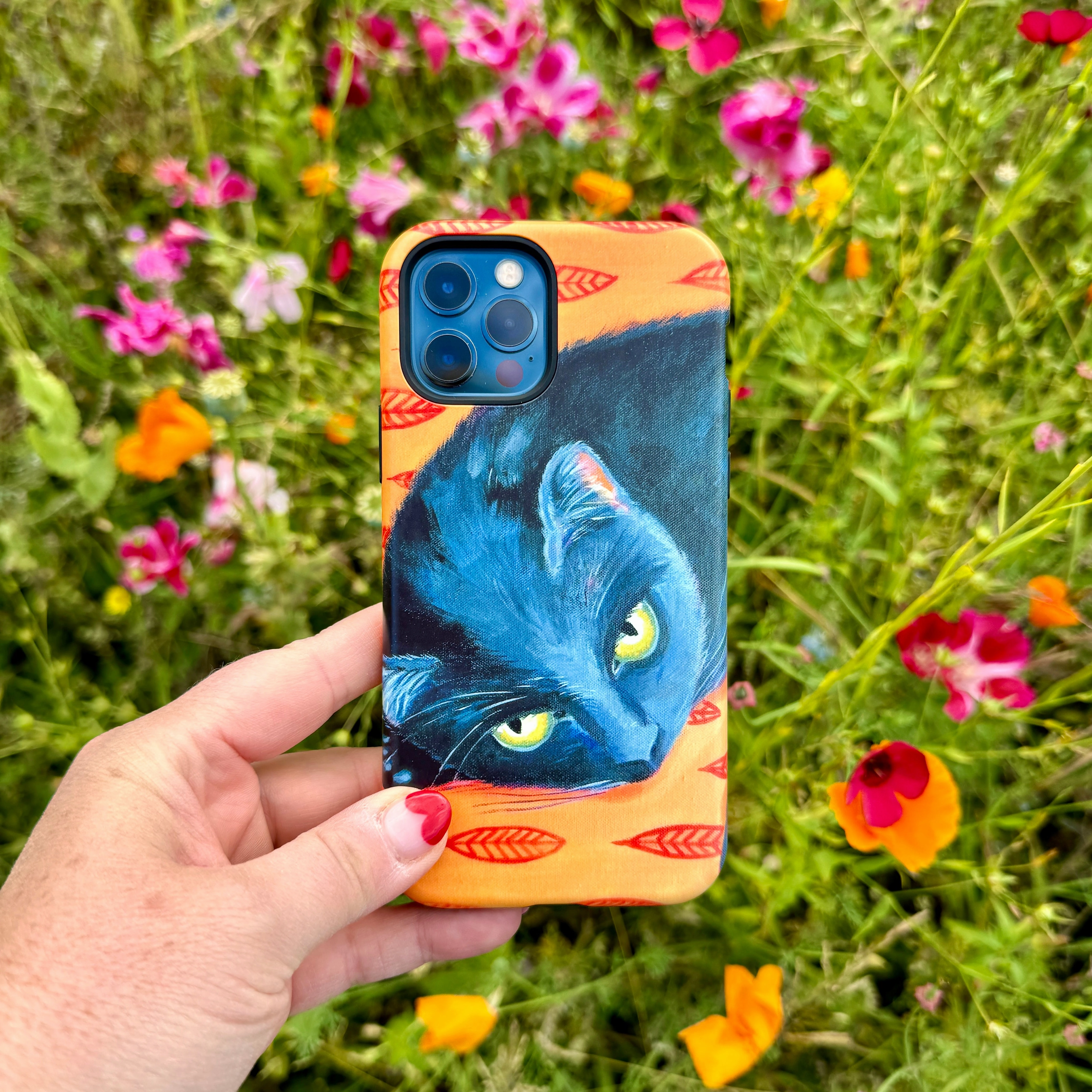 Matte Protection iPhone Tough Case - Black Cat By Mary Stubberfield