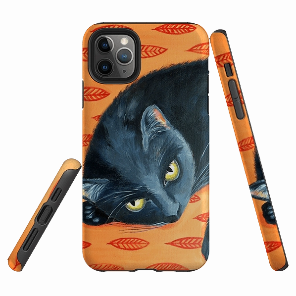 Modern Look iPhone Tough Case - Black Cat By Mary Stubberfield