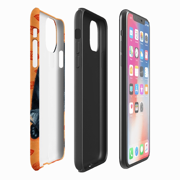 Flexible Touch Elegant Appearance iPhone Tough Case - Black Cat By Mary Stubberfield