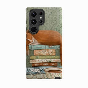 Trendy Finish Samsung Tough Case - Cats and Books By Maja Lindberg