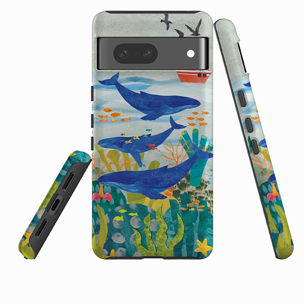 Google Tough  Case - Whale Watching By Tracey English Shockproof Frame Soft Grip Finish