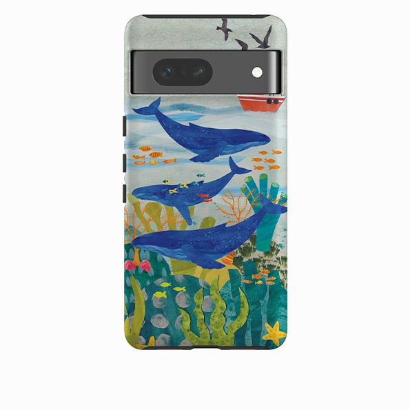 Glossy Texture Layer Google Tough  Case - Whale Watching By Tracey English