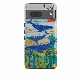 Glossy Texture Layer Google Tough  Case - Whale Watching By Tracey English