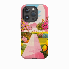 iPhone Tough Case - Lemon Gardens Comfort grip design Classic Finish