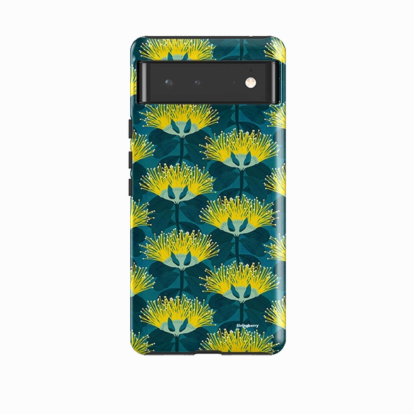 Google Tough Case -  Pohutukawa Yellow And Blue By Katherine Quinn Luxury Accent