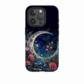 Minimal Aesthetic High gloss iPhone Case - Summer Moon Floral III