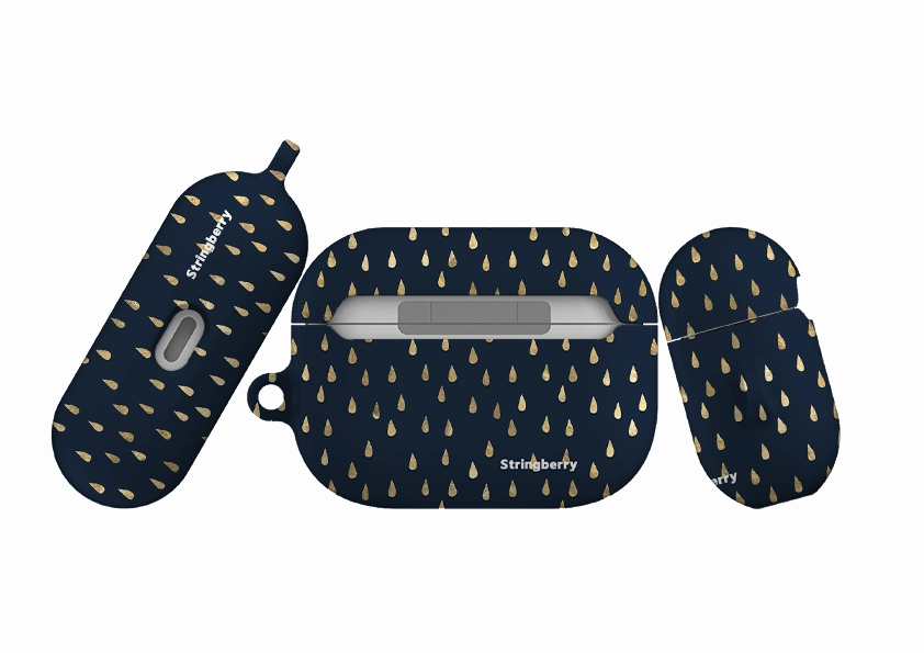 travel size airpods shell Blue Rain AirPod Pro Case ( Gen 1 & 2 )