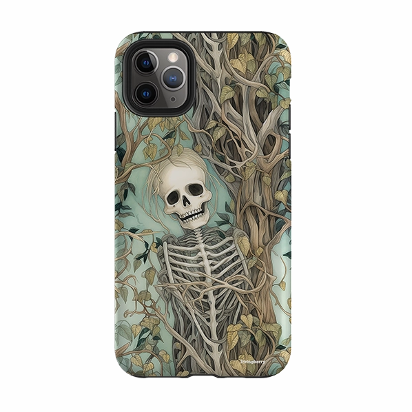 iPhone Tough Case - Skeletal Floral Non slip grip Modern Texture Build