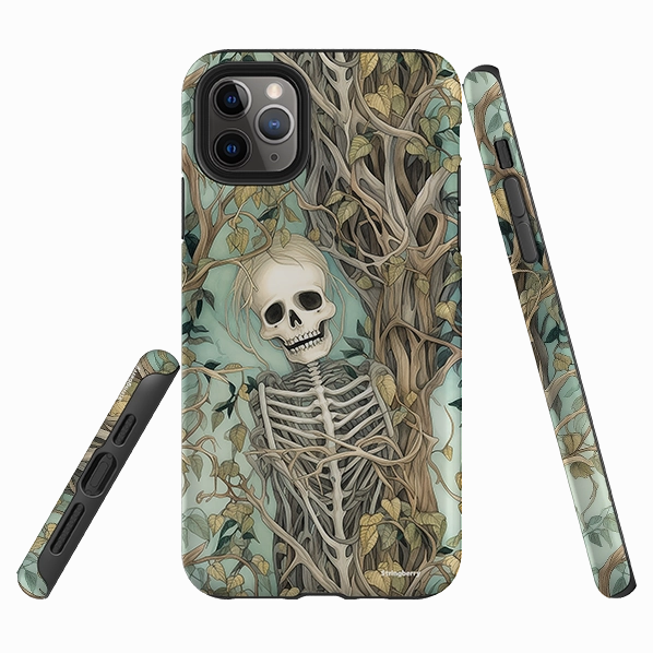 iPhone Tough Case - Skeletal Floral Flexible Edge Durable Edge Layer