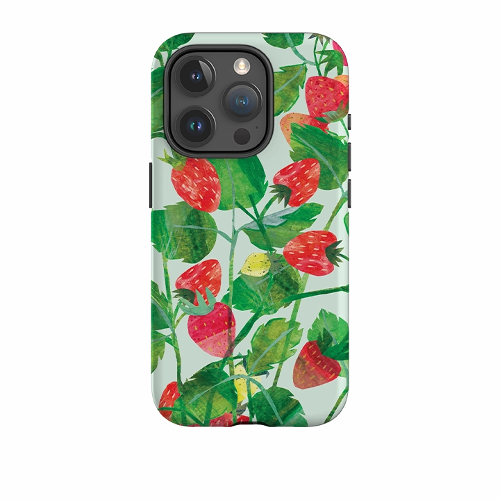 Fashionable Texture Protective Form Fit iPhone Case - Strawberries By Tracey English