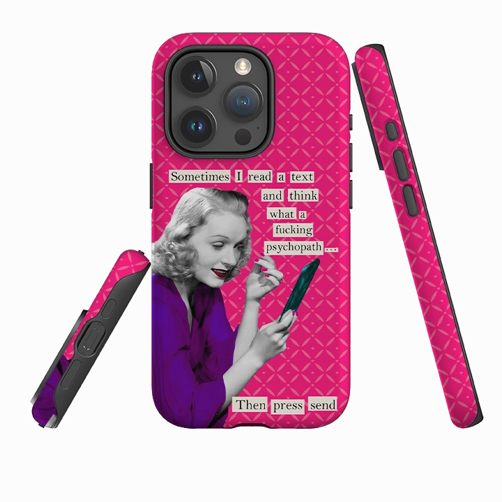 iPhone Tough Case - Psychopath By Clare Jordan Unique Texture Flexible Grip