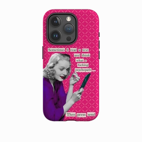 Luxury Accent Rugged Build Texture iPhone Tough Case - Psychopath By Clare Jordan
