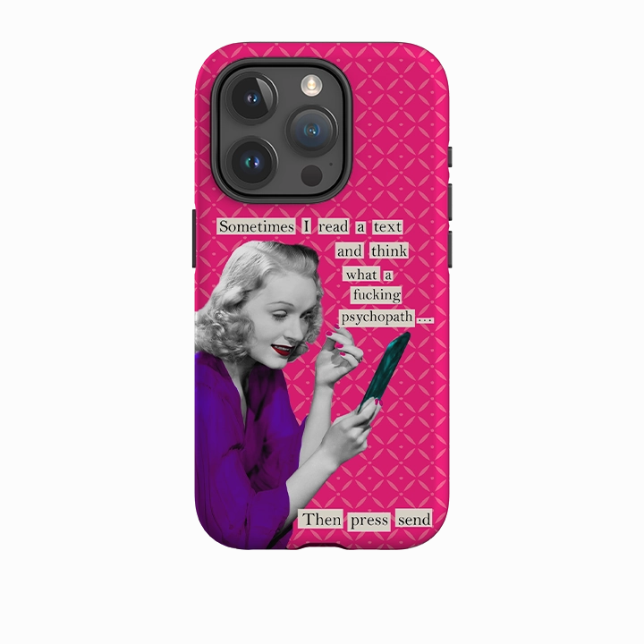 Wireless charging iPhone Tough Case - Psychopath By Clare Jordan