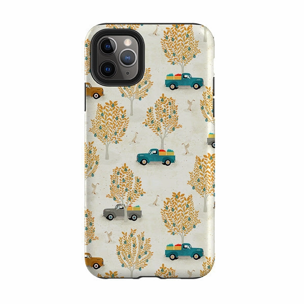 Casual Look iPhone Tough Case - Pear Trees and Trucks By Katherine Quinn