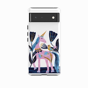 Google Tough Case -  Lilac Unicorn By Tracey English Creative Texture Rugged Protection