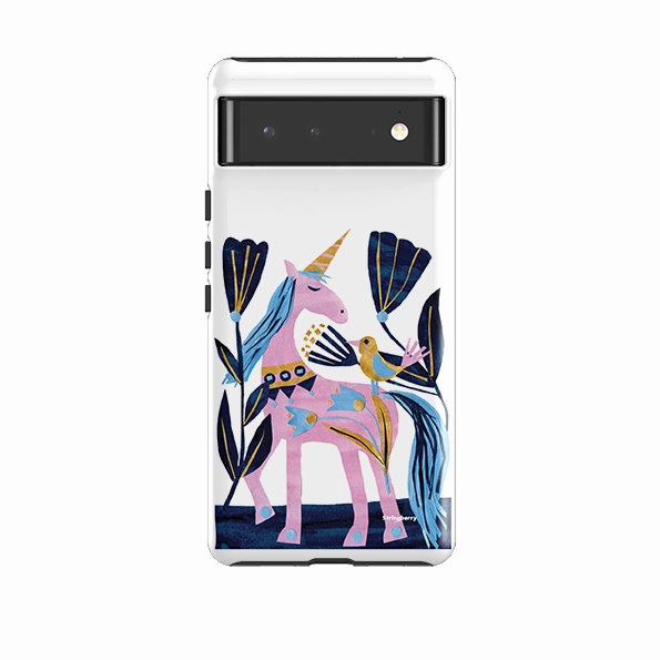 Google Tough Case -  Lilac Unicorn By Tracey English Creative Texture Rugged Protection