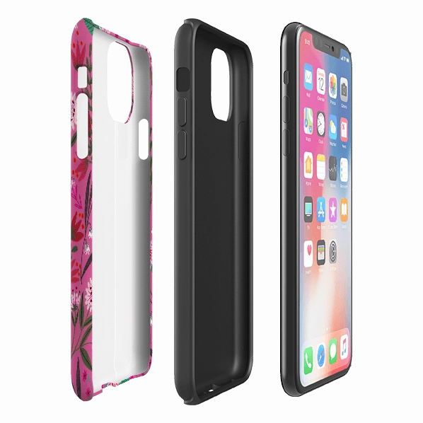 Gloss Layer Finish Protective Frame iPhone Tough Case - Pink Sunset By Lee Foster Wilson