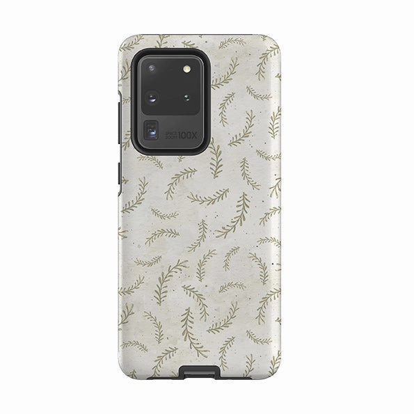 Durable Shell Samsung Tough Case - Feathers Grey By Katherine Quinn