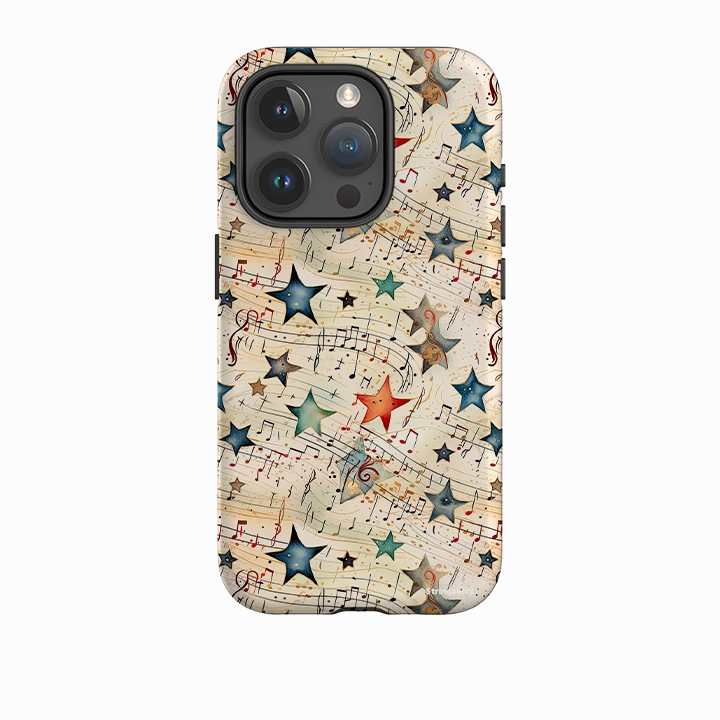 Hybrid Frame iPhone Tough Case - Musical Stars