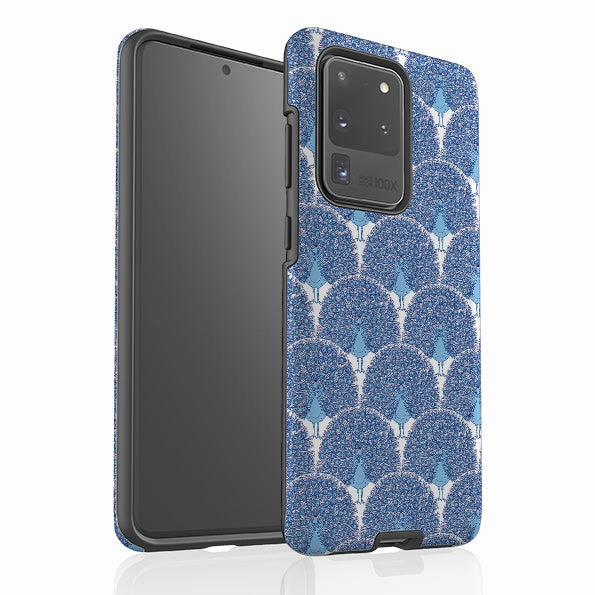 Modern Aesthetic Anti Scratch Layer Samsung Tough Case - Peacock Blue By Natalie Pedetti Prack