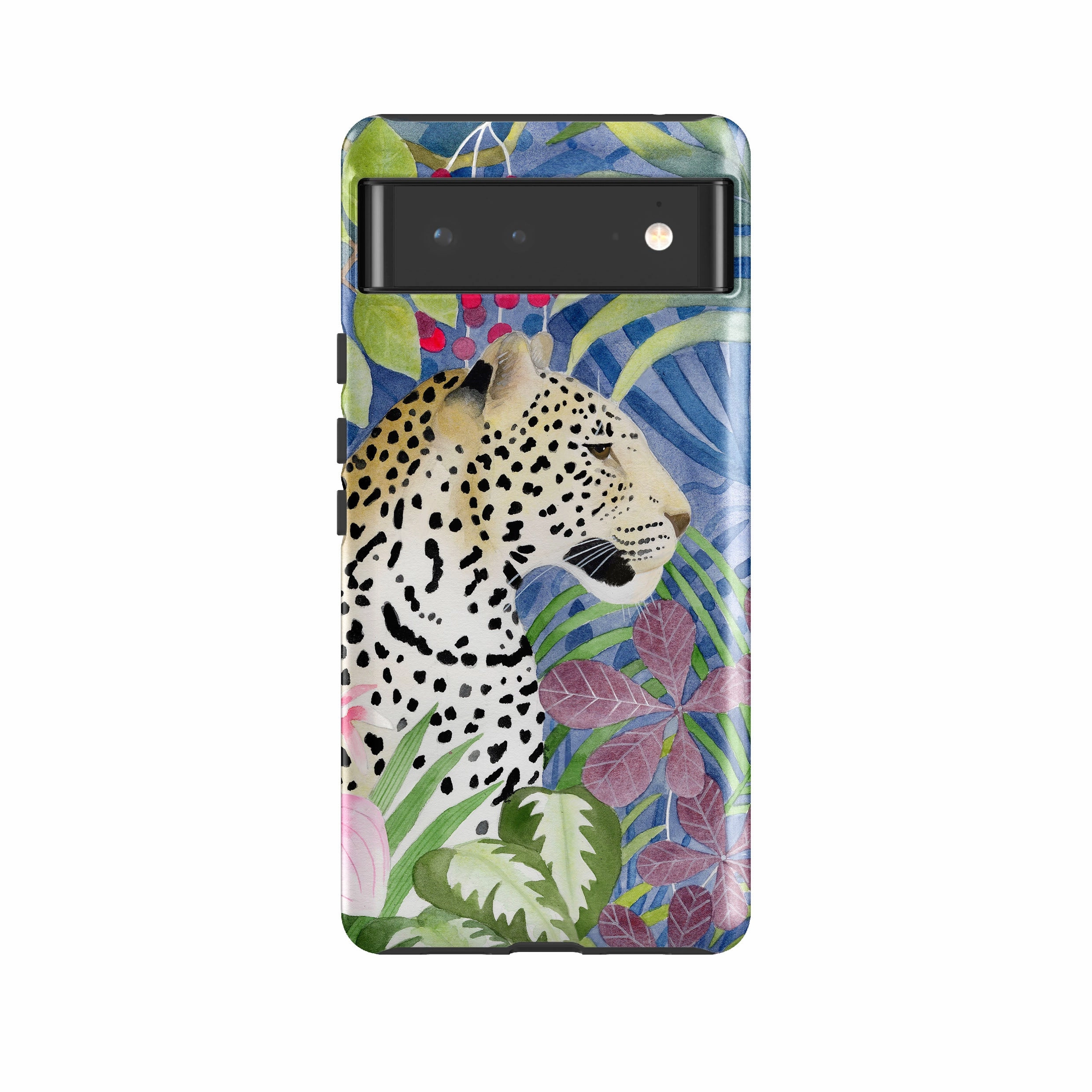 Elegant Layer Texture Google Tough Case -  Blue Jungle Leopard By Bex Parkin