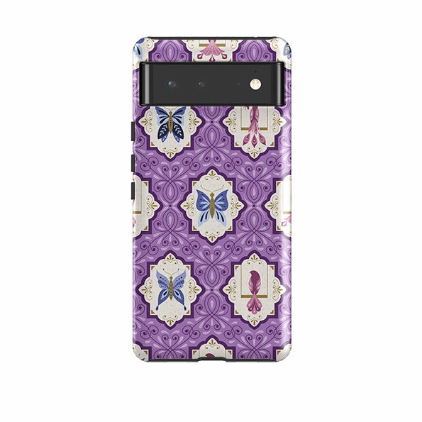 Shock Cushion Durable Finish Google Tough Case -  Wingframes Med Purple By Jenny Zemanek