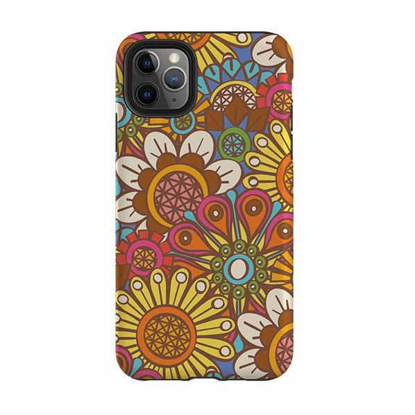 Sleek Appearance iPhone Tough Case - Retro Posy Brights By Amelia Bowman