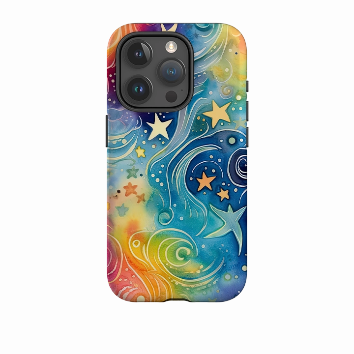 Protective Pattern Texture iPhone Case - Cosmic Stars