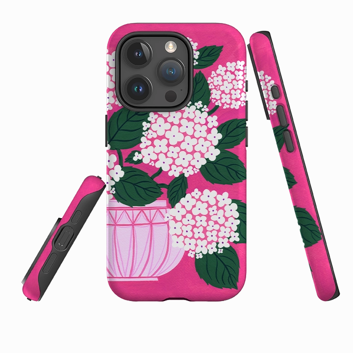 Smooth Detail Flexible Grip Texture iPhone Tough Case - Hydrangea By Madalina Andronic