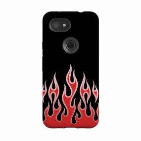 Matte Feel Texture Google Tough Case -  Red Flames