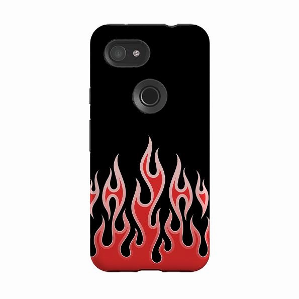 Matte Feel Texture Google Tough Case -  Red Flames