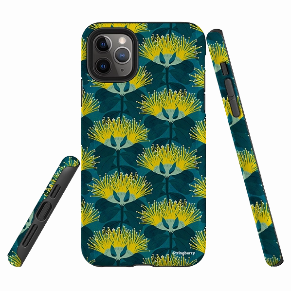 iPhone Tough Case - Pohutukawa Yellow And Blue By Katherine Quinn Office use Matte Edge