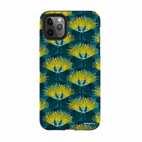 Minimal Finish slim fit iPhone Tough Case - Pohutukawa Yellow And Blue By Katherine Quinn