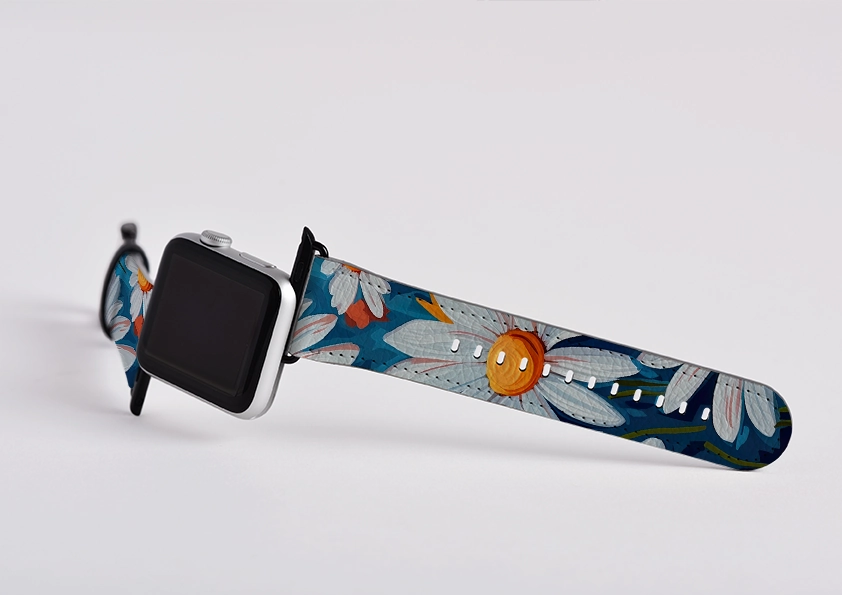 Breathable Surface Texture Bright Daisies III Apple Watch Strap