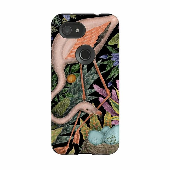 Flexible Grip Form Protective Corner Google Tough Case -  Flamingo By Catherine Rowe
