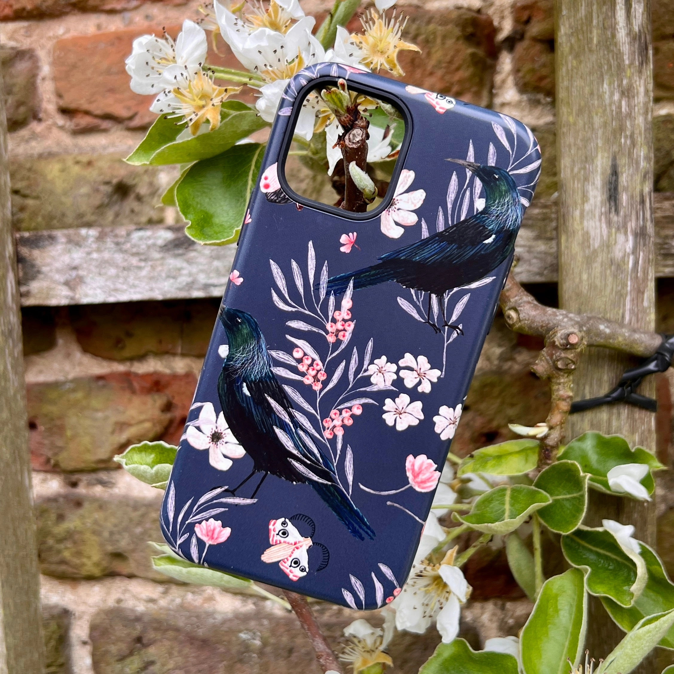 iPhone Tough Case - Moths And Tuis By Katherine Quinn Protective Design Texture Polished Detail