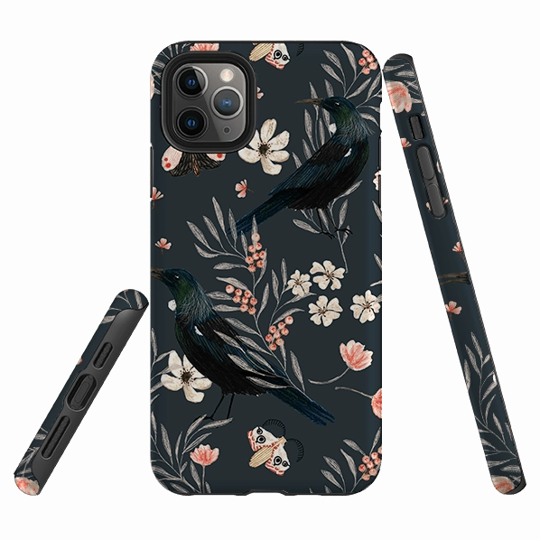 iPhone Tough Case - Moths And Tuis By Katherine Quinn Protective Structure