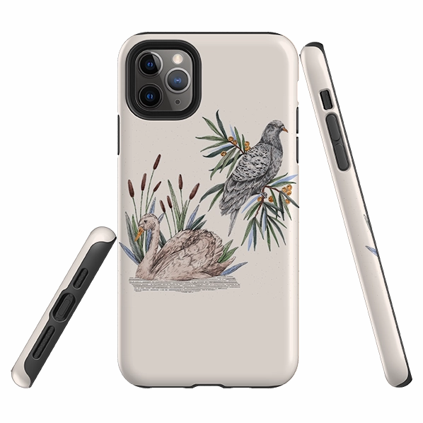 soft look iPhone Tough Case - Swan Pigeon By Jade Mosinski